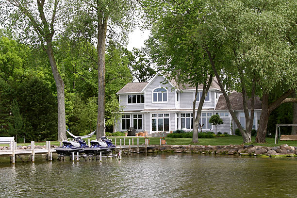 Luxury home on the lakefront with jet skis