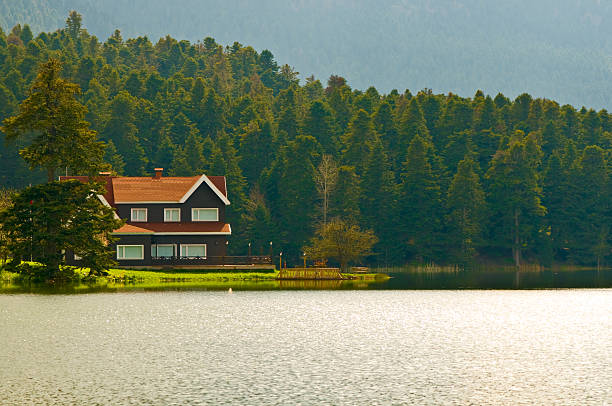 A house near the lake, in a beautiful nature.