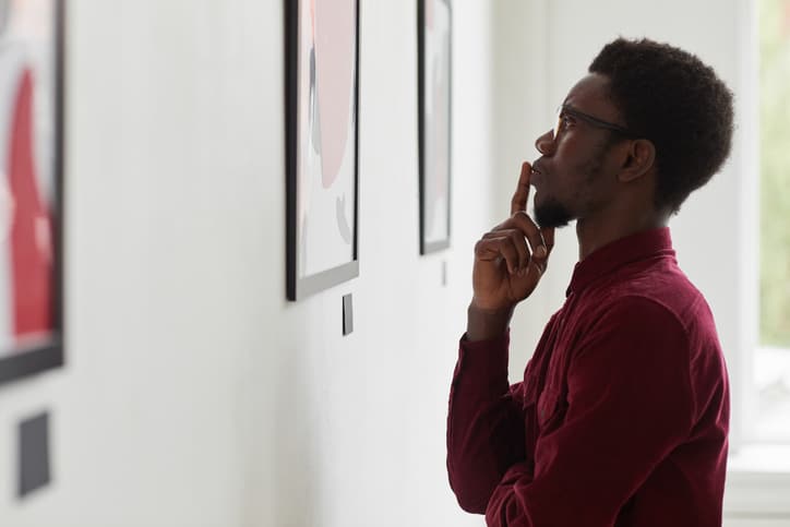 Side view portrait of young African-American man